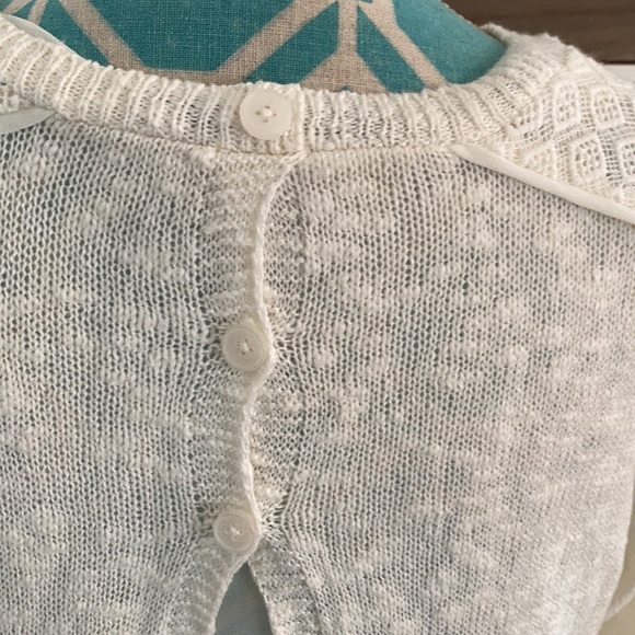 Women’s Large Lucky Brand Cream Pointelle Sweater with high/low camisole - Picture 8 of 10